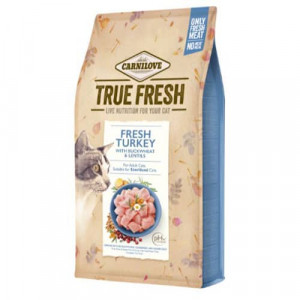 CARNILOVE CAT TRUE FRESH TURKEY bezgraudu sausā kaķu barība Tītars 4.8kg